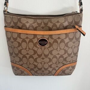 Authentic Coach Brown Signature Crossbody Bag